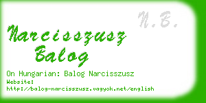 narcisszusz balog business card